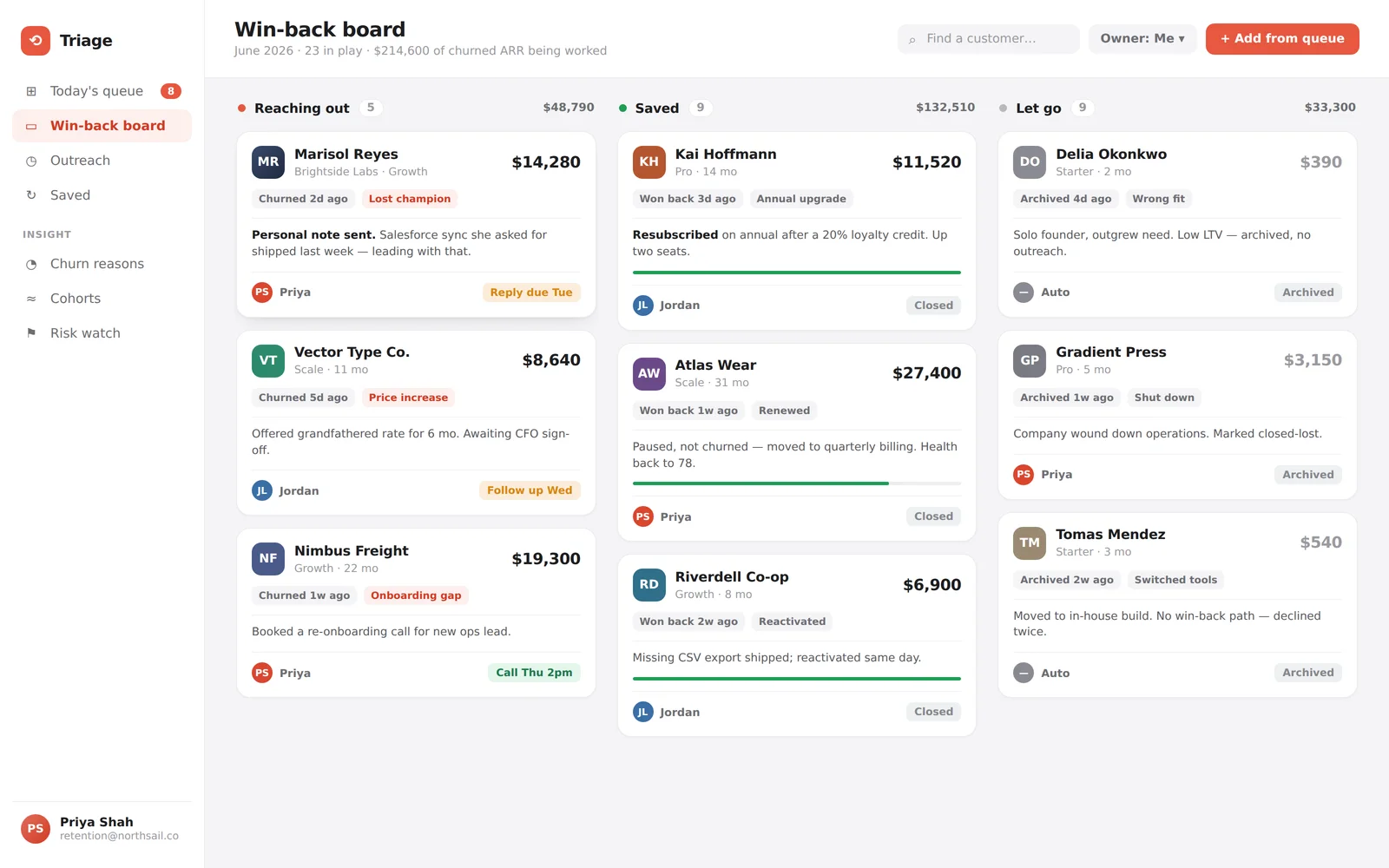 Churn Triage screenshot 2
