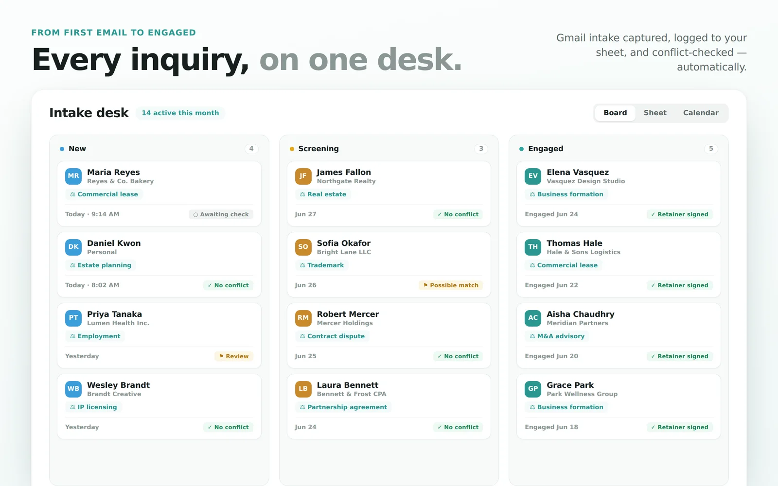 Client Intake Desk screenshot 1