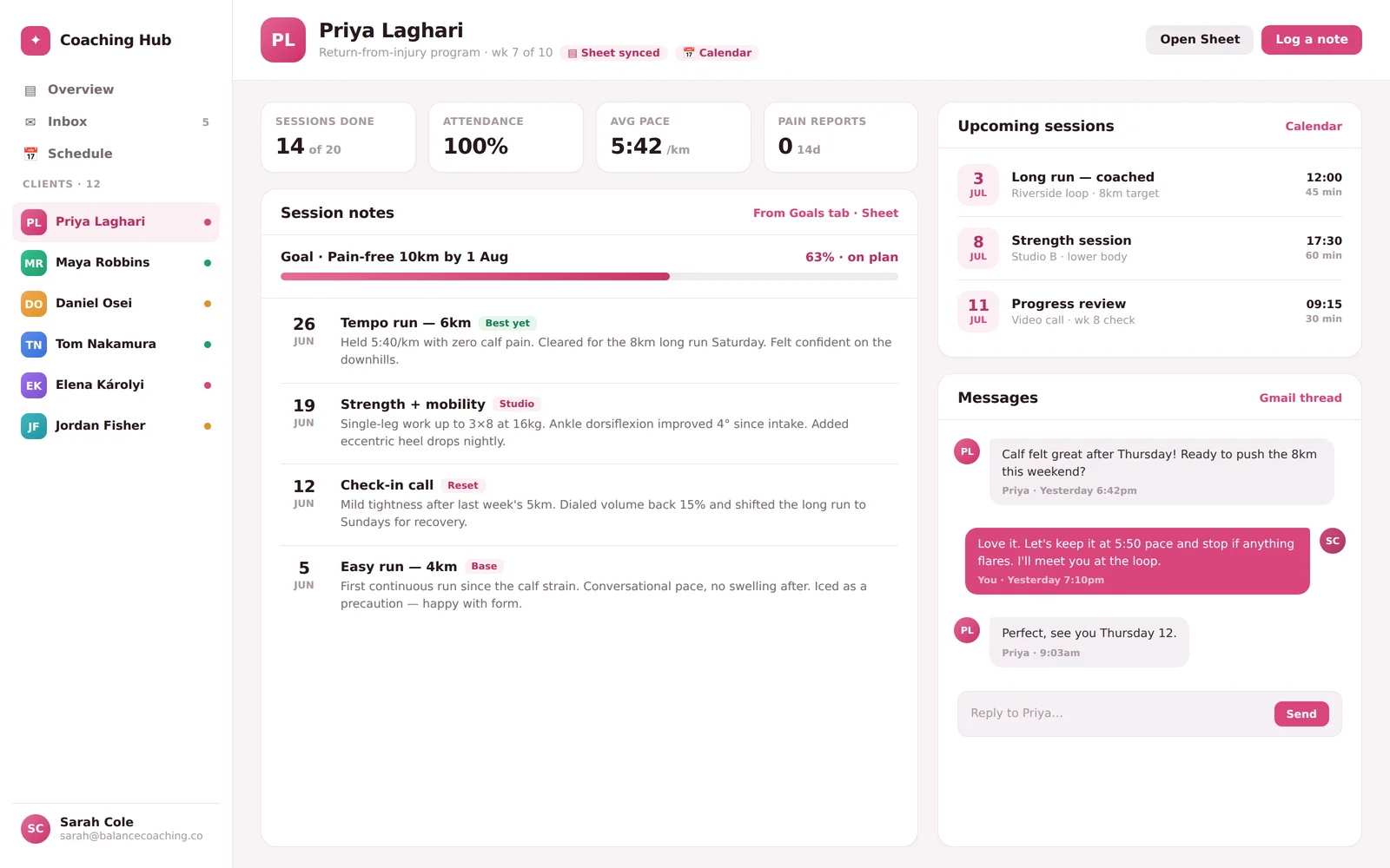 Coaching Client Hub screenshot 2