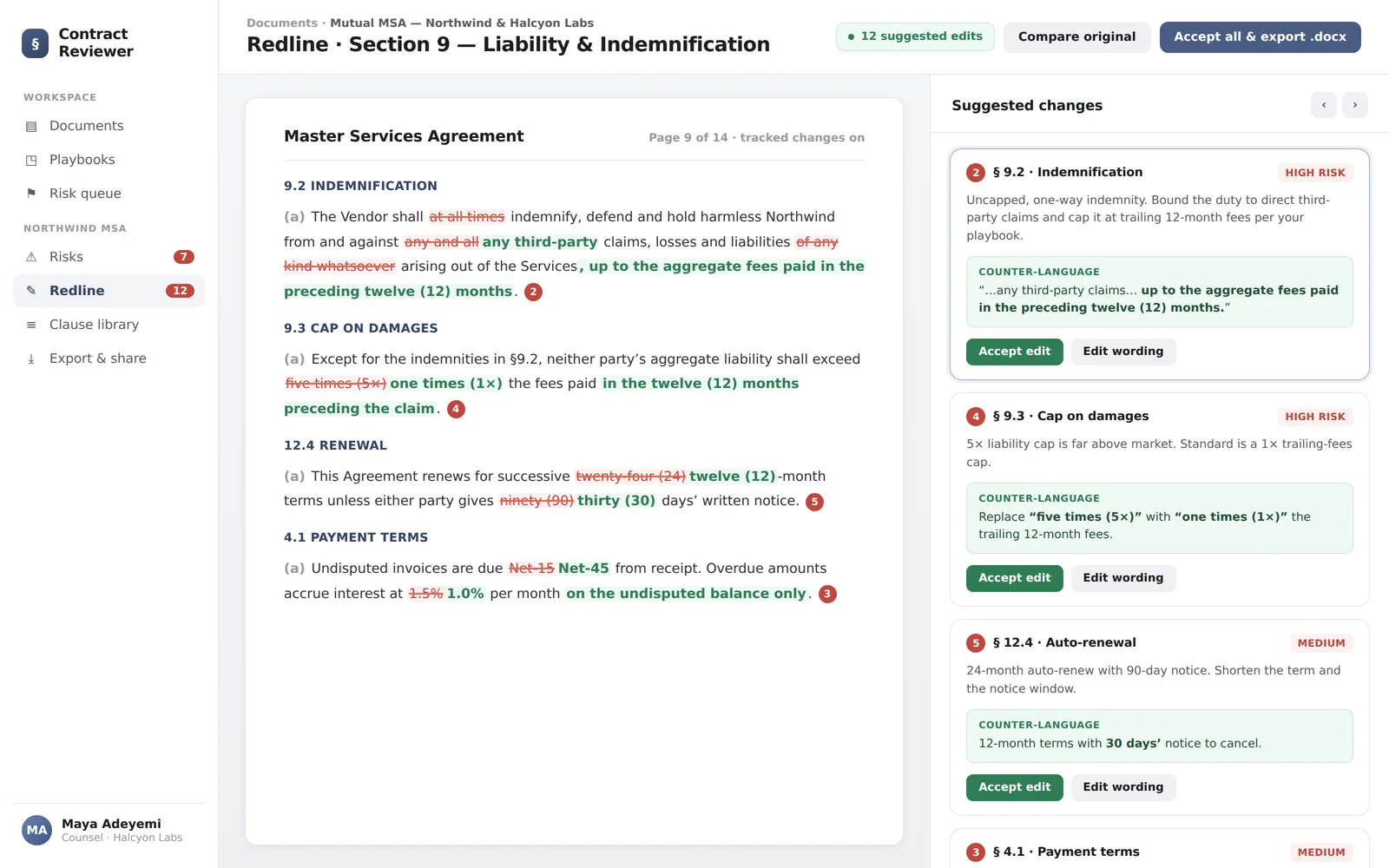 Contract Reviewer screenshot 2
