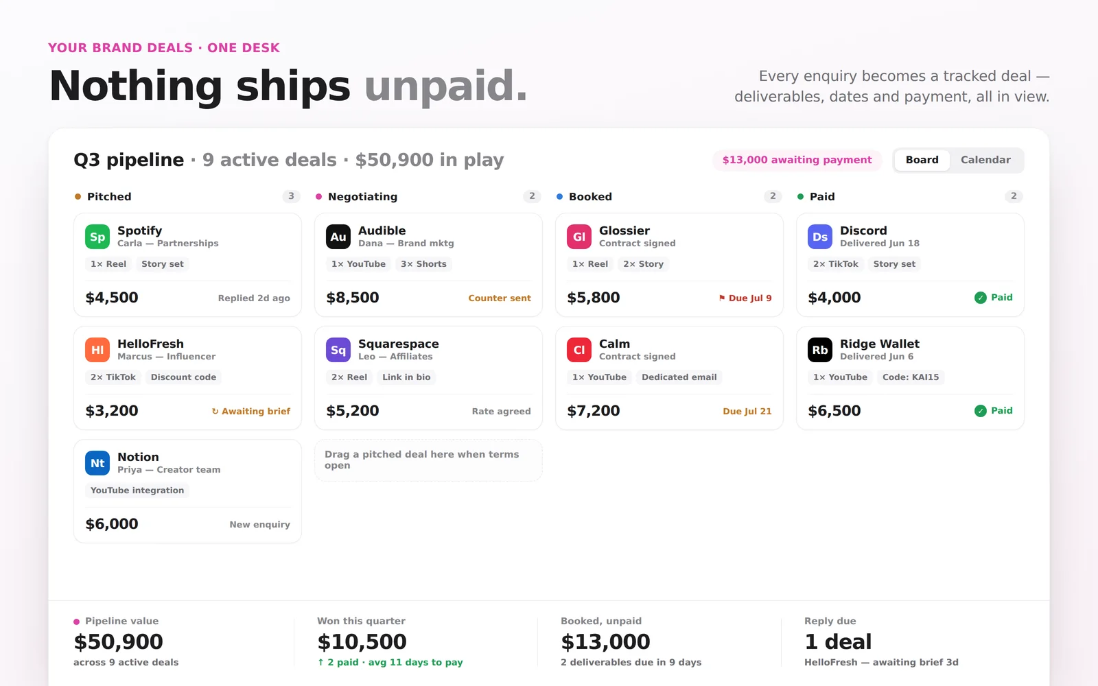 Creator Deal Desk screenshot 1