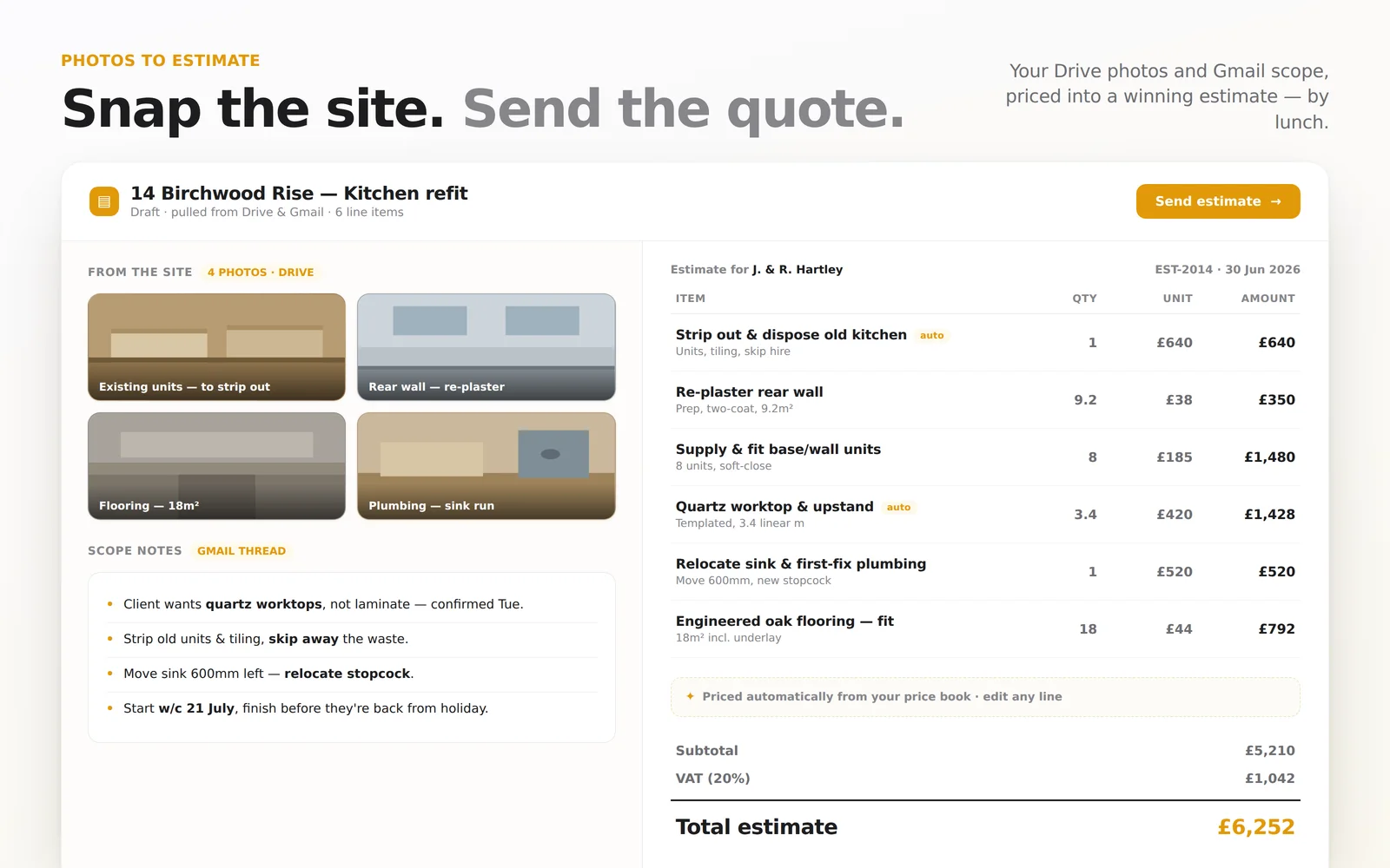 Estimate Builder screenshot 1