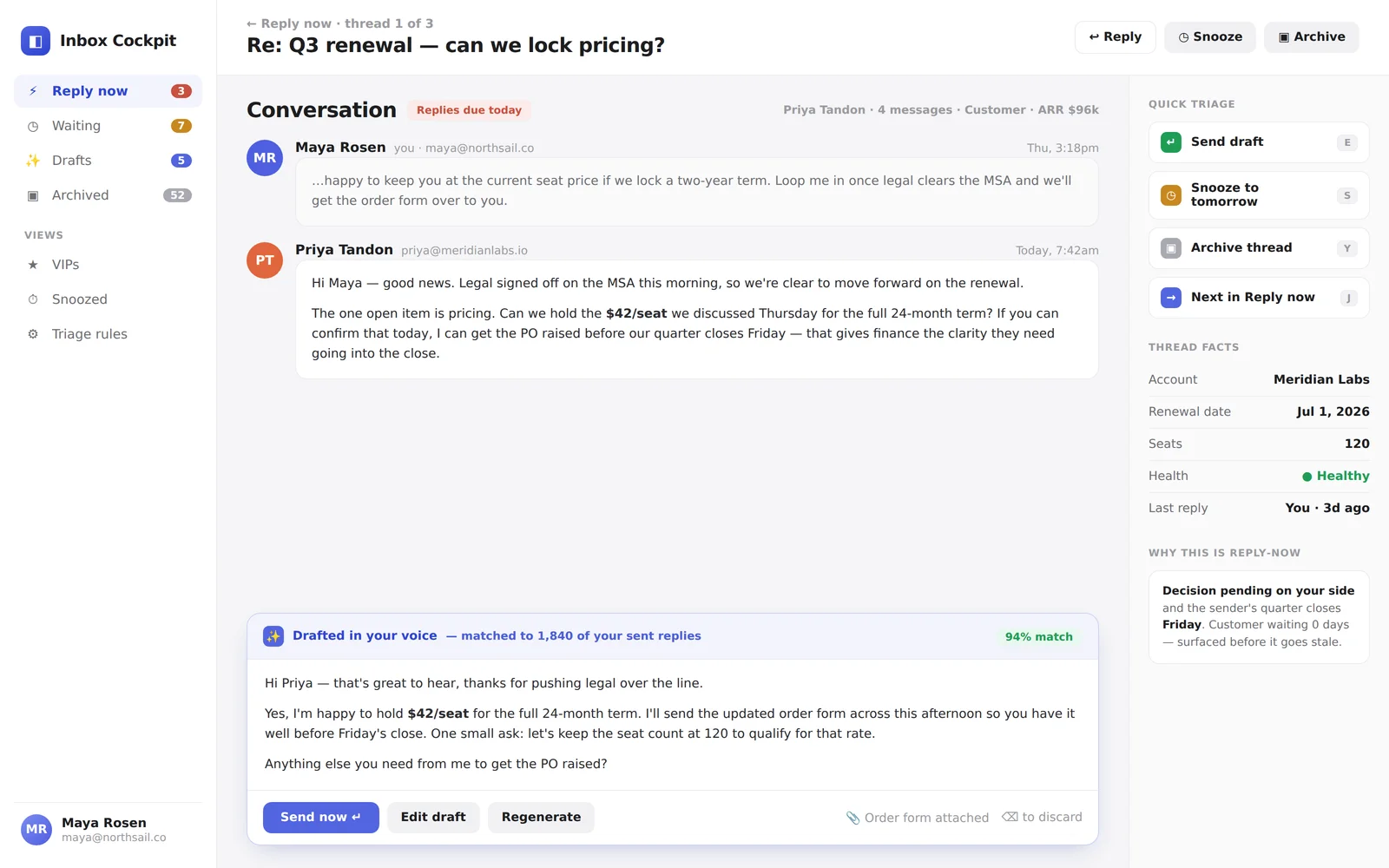 Inbox Cockpit screenshot 2