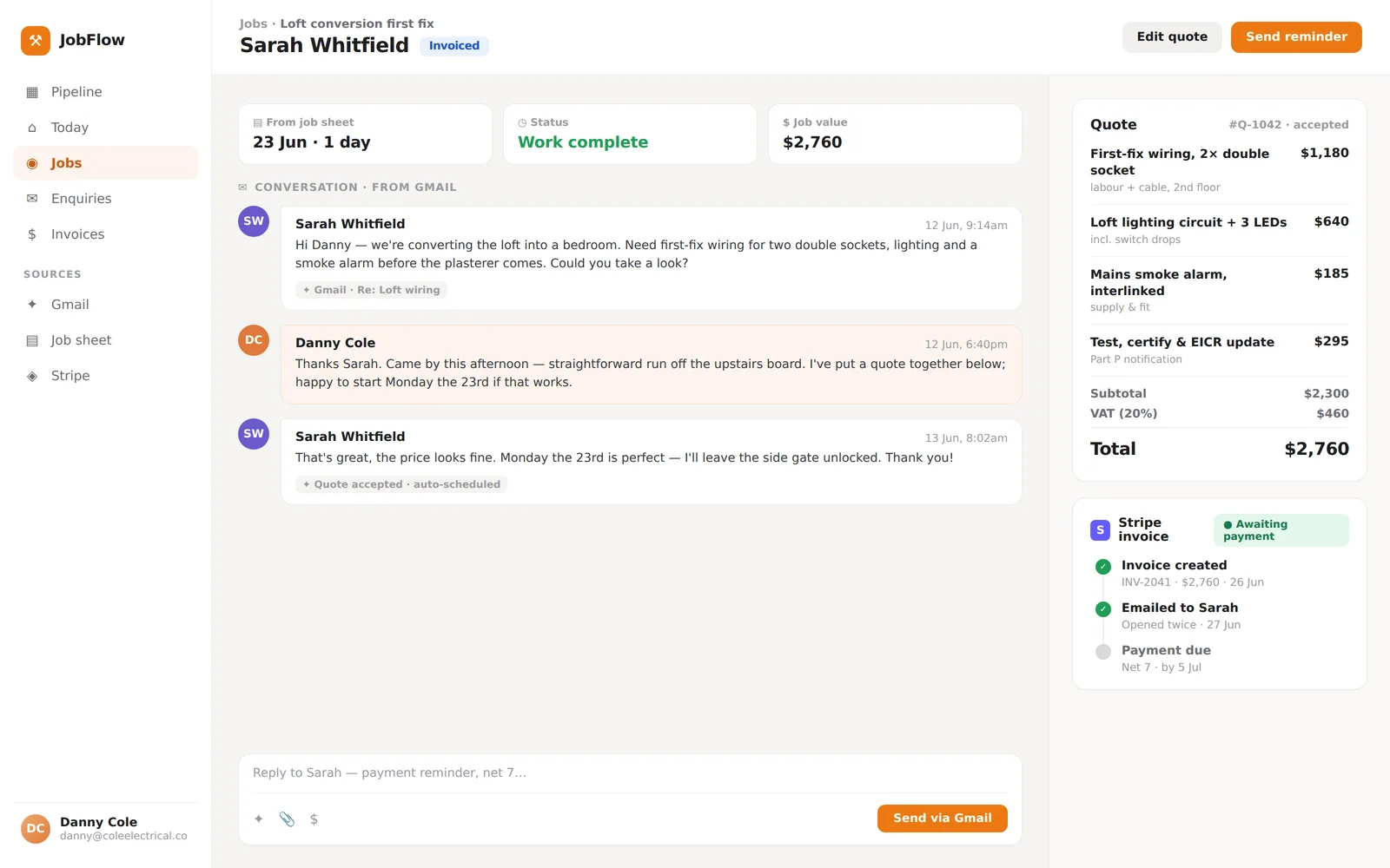 Job &amp; Quote Tracker screenshot 2