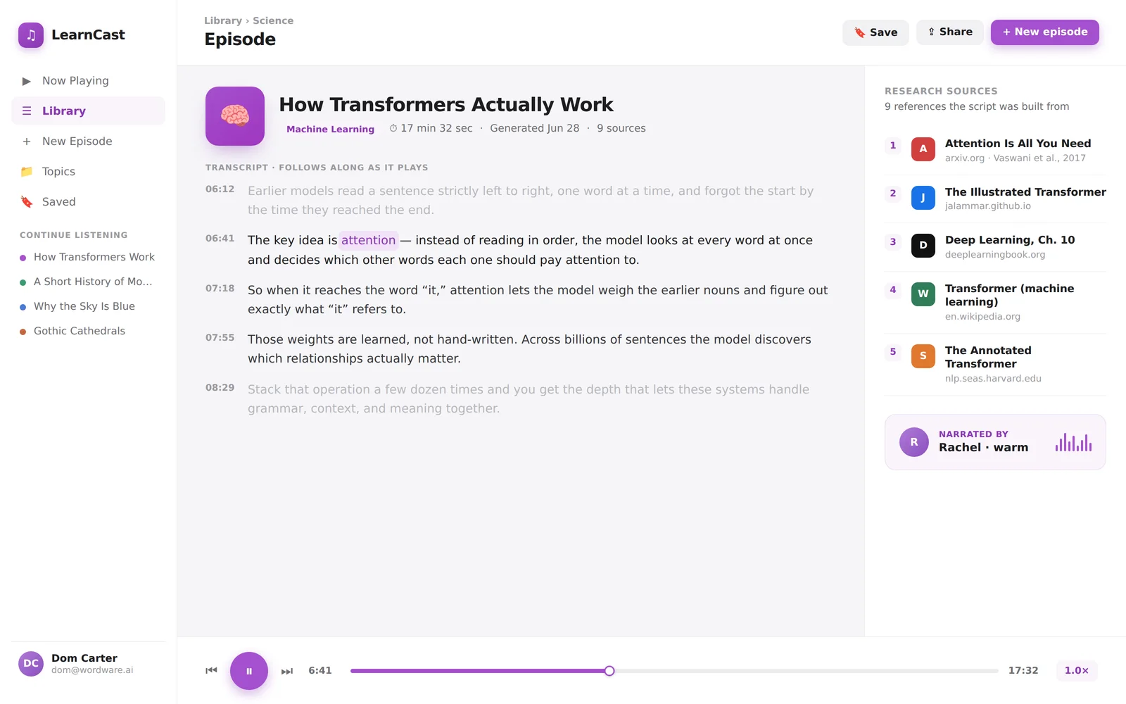 LearnCast screenshot 2