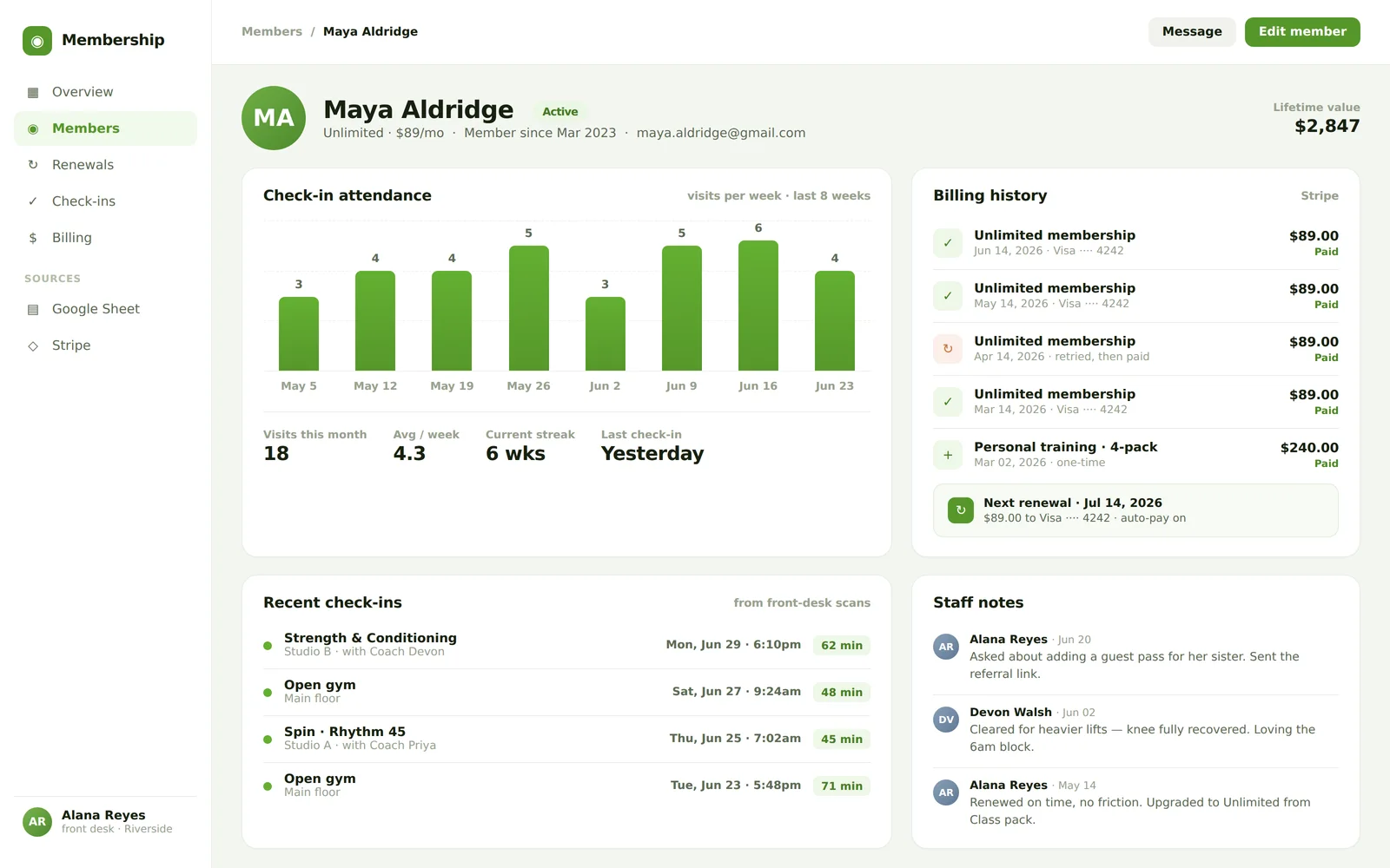 Membership Tracker screenshot 2