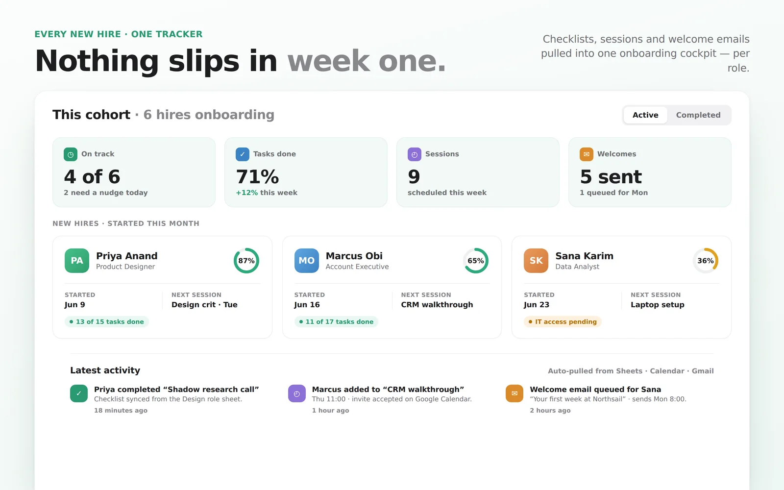 Onboarding Tracker screenshot 1