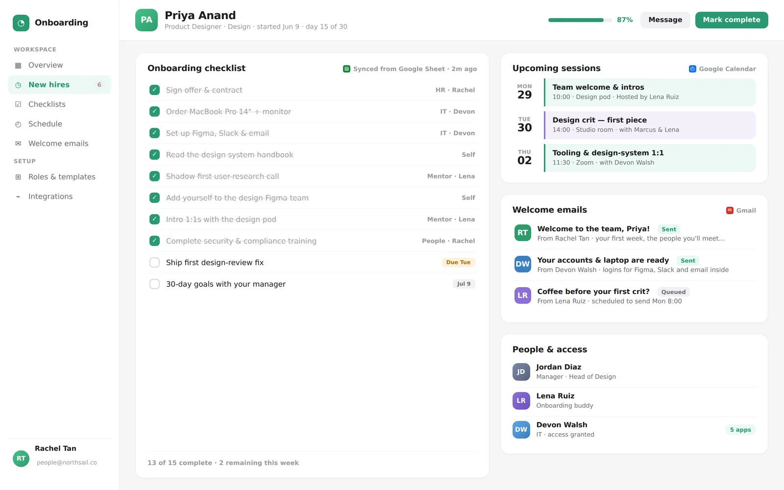 Onboarding Tracker screenshot 2