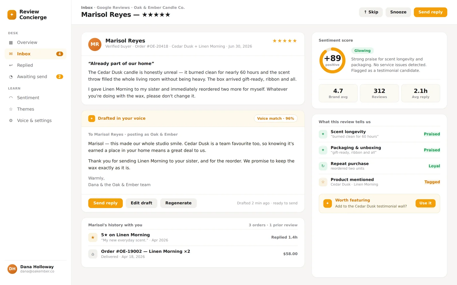 Review Concierge screenshot 2