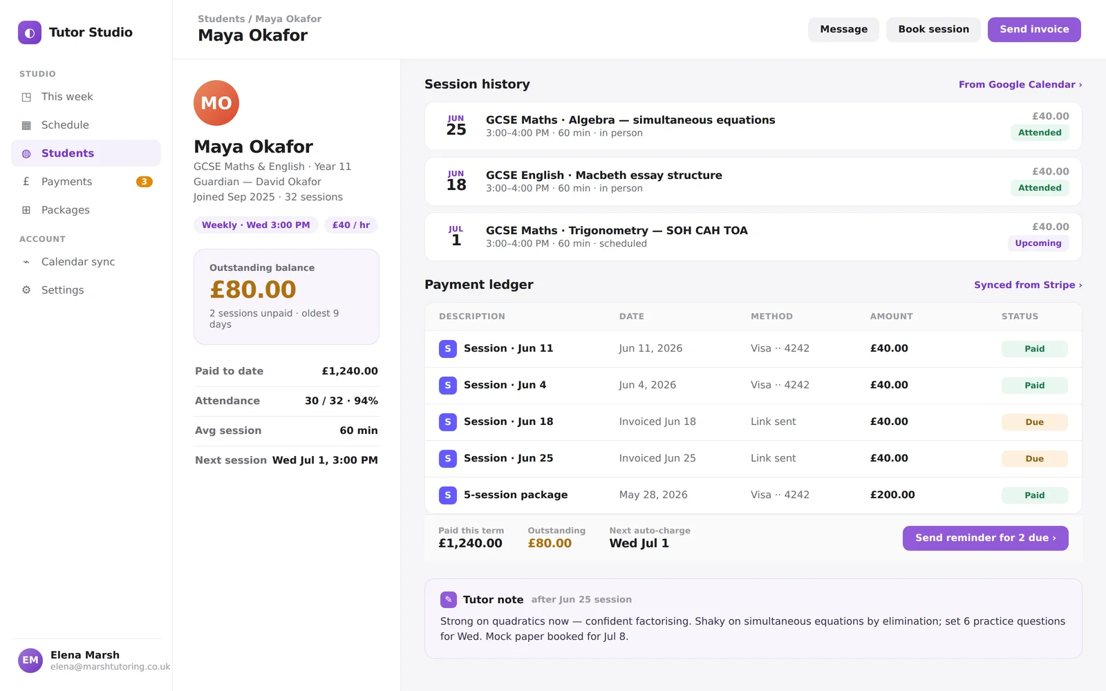 Tutor Studio screenshot 2